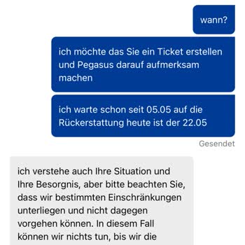 Stornogeld nach 2 Monaten nicht erhalten, Pegasus fehlt Nachweis