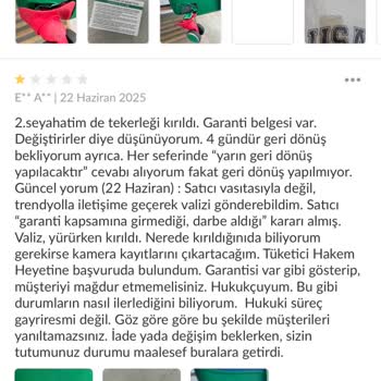 Garanti Kapsamındaki Valizin Tekerleği Kırıldı, Satıcı Kullanıcı Hatası Dedi