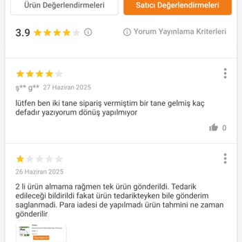 Eksik Ürün Teslimatı Ve Satıcı İlgisizliği