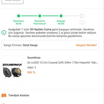 Siparişimin Teslimatı Gecikti Ve Bilgi Alamıyorum