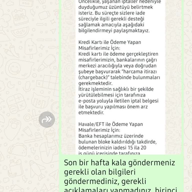 Tur Bilgileri Ve İptal Hakkında Bilgilendirme Yapılmadı