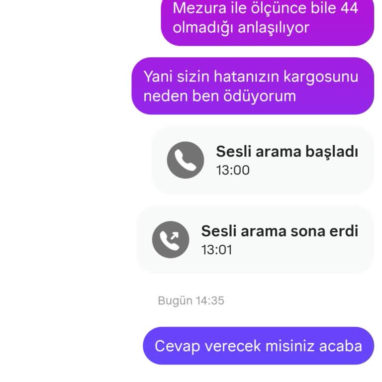 Yanlış Beden Ve Hatalı Ürün Gönderimi, Değişim İçin Ek Ücret Talebi