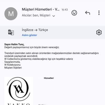 Trendyol'dan Alınan Wcollection Ceket İçin Tadilat Yapılamıyor