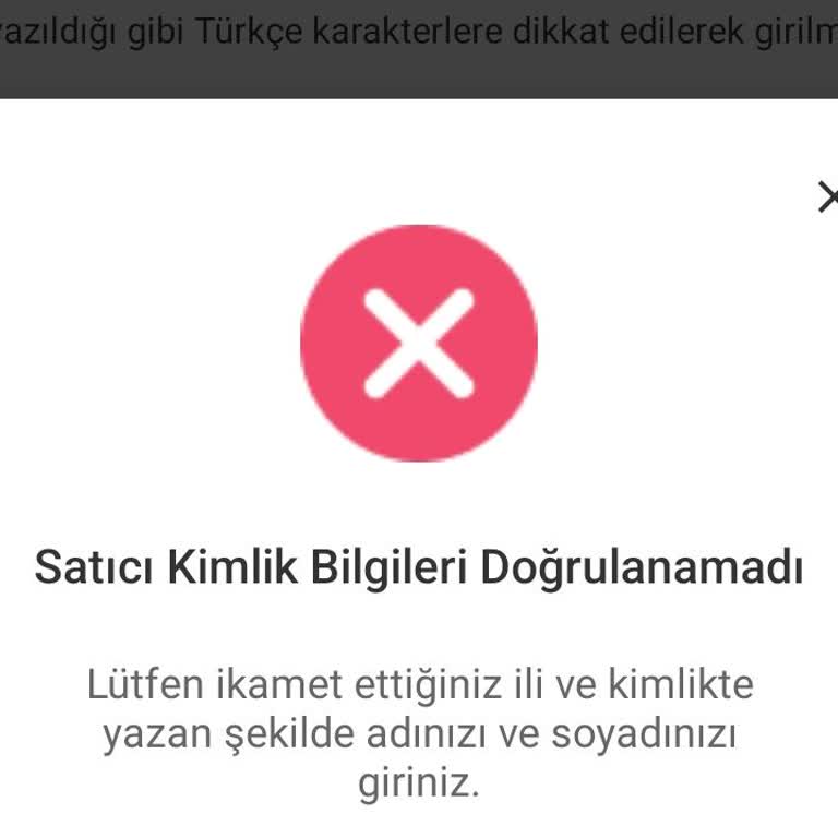 Dolap Uygulamasında Kimlik Doğrulama Hatası Nedeniyle Satış Yapamıyorum
