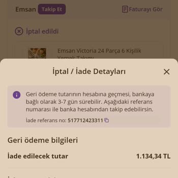 Emsan Mutfak Siparişim İptal Edildi, Ürün Yüksek Fiyatla Satışta