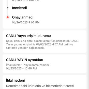Canlı Yayınım Sebepsiz Yere Banlandı