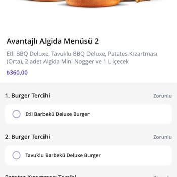 Yanlış Menü Gönderimi Ve Ürün Hatası