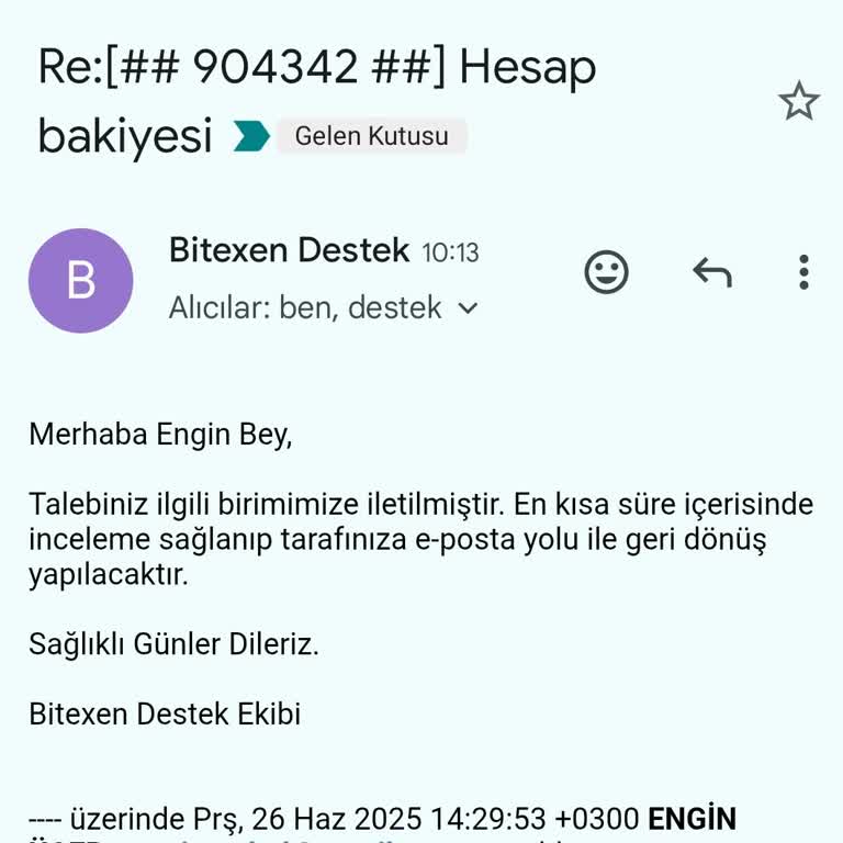 Bitexen Hesabımdaki Para Eksikliği Ve İletişimsizlik Sorunu