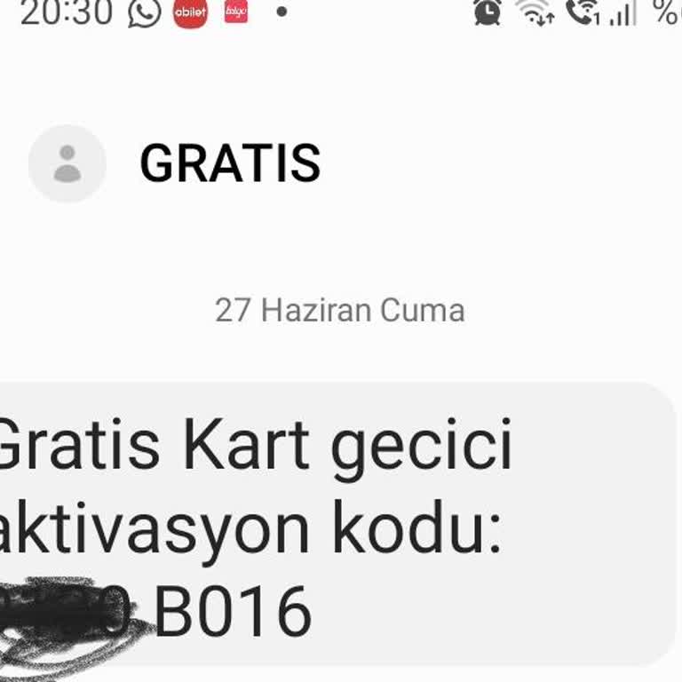 Bilgim Dışında Kart Aktivasyon Kodu Gönderildi