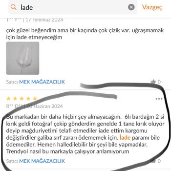 İade Reddi Ve Eksik Ürün İddiası Mağduriyeti
