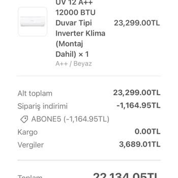 Sipariş Verdiğim Klima Teslim Edilmedi, Param İade Edilmedi