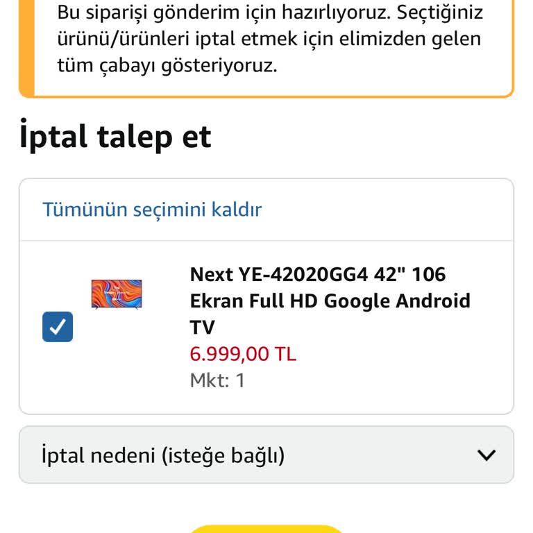 Sipariş İptali Ve Ücret İadesi Talebim Göz Ardı Edildi
