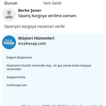 Sipariş Bilgilendirmesi Ve Kargo Gecikmesi Sorunu