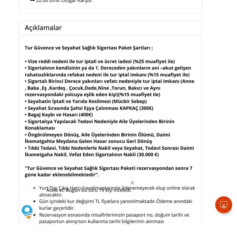 Mücbir Sebep Nedeniyle Turdan Ayrıldık, Geri Ödeme Yapılmadı