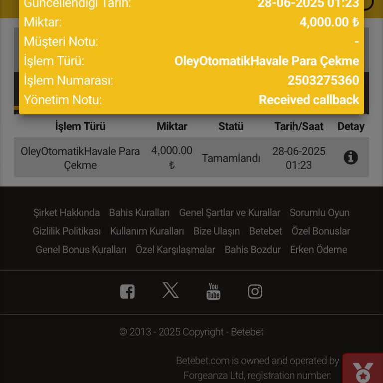 Betebet Kazandığım Parayı Alamıyorum, Müşteri Hizmeti Oyalıyor