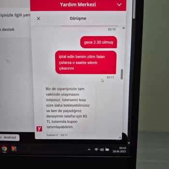 Gece Verilen Siparişte Teslimat Gecikmesi Ve Destek Sorunu