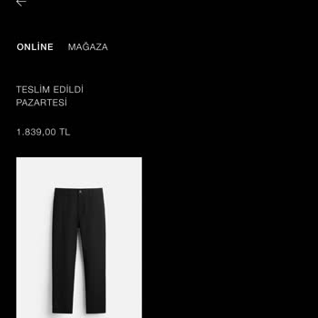 Zara'dan Aldığım Ürün Teslim Edilmedi, Bilgi Verilmiyor