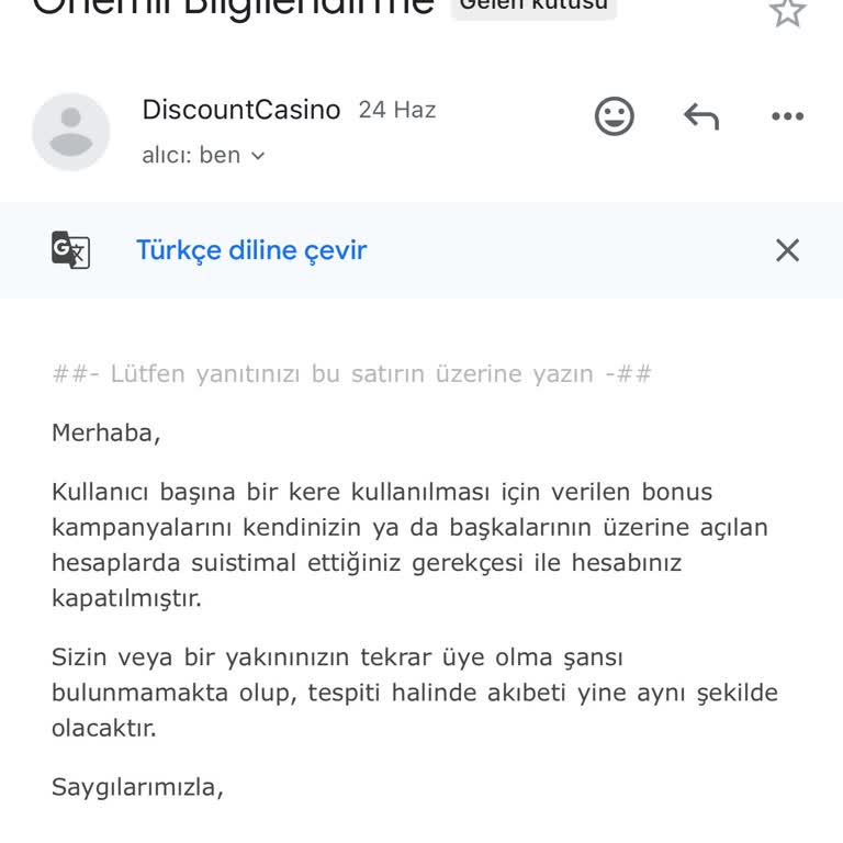 Discountcasino Kazandığım İade Sonrası Hesabım Kapatıldı Ve Ödeme Yapılmadı