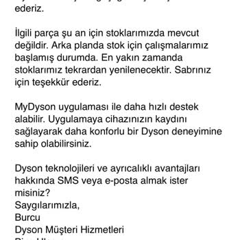 Dyson Süpürge Başlığı Stok Sorunu Ve İptal Edilen Sipariş Mağduriyeti