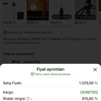Temu'da Yüksek Vergi Uygulaması Hakkında Şikayet