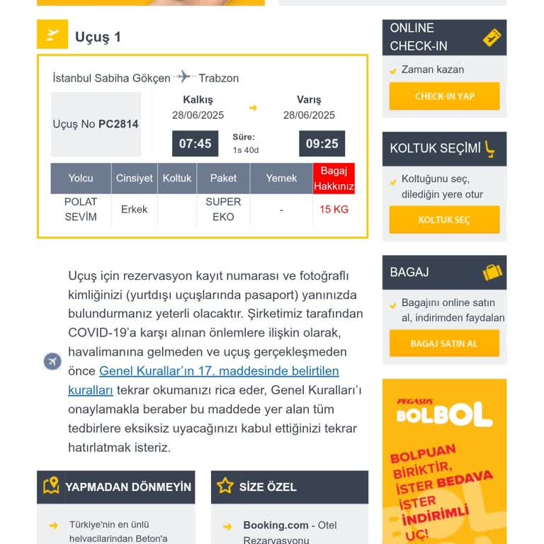 Havalimanında Biletimizin Başkasına Satılmasıyla Yaşanan Mağduriyet