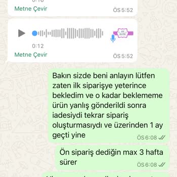 Yanlış Beden Gönderimi Ve Uzayan Ürün Teslimatı Sorunu