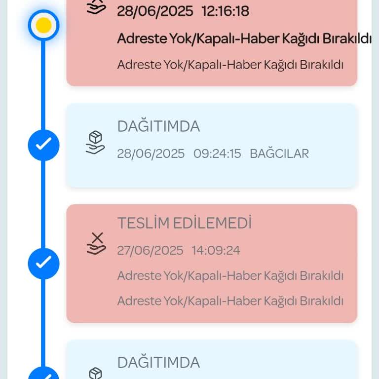 Evde Olmamıza Rağmen Kargo Teslim Edilmedi Ve Bilgilendirme Yapılmadı