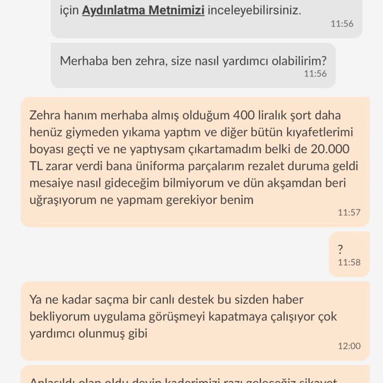 Koton Şortun Boyası Diğer Kıyafetlerime Geçti, Trendyol Destek Yanıt Vermedi
