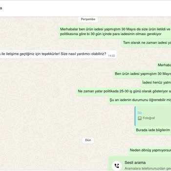 İade Edilmeyen Para Ve Cevapsız Müşteri Hizmeti