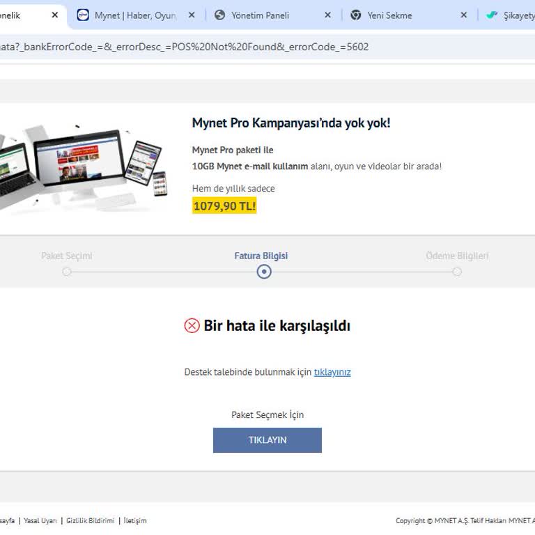Mynet'te Ödeme Sorunu Ve Müşteri Hizmetlerine Ulaşamama