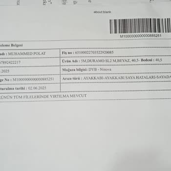 Aldığım Spor Ayakkabı Kısa Sürede Yırtıldı, Değişim Ya Da İade Talep Ediyorum