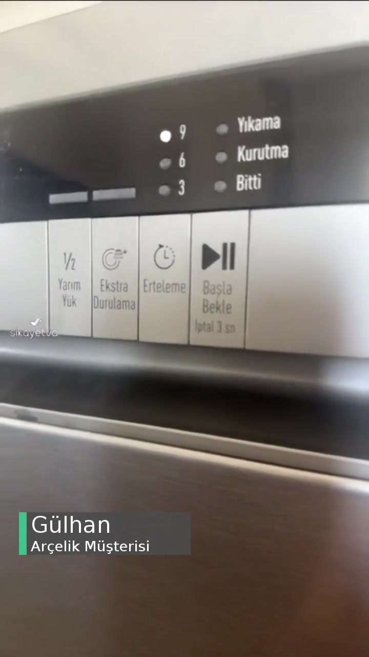 Arçelik Bulaşık Makinası Erteleme 9 Kapanmıyor videonun kapak resmi