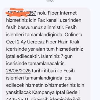 Taahhüt Edilen Hızda Hizmet Sunulmaması Ve Fesihte Yüksek Fatura Sorunu