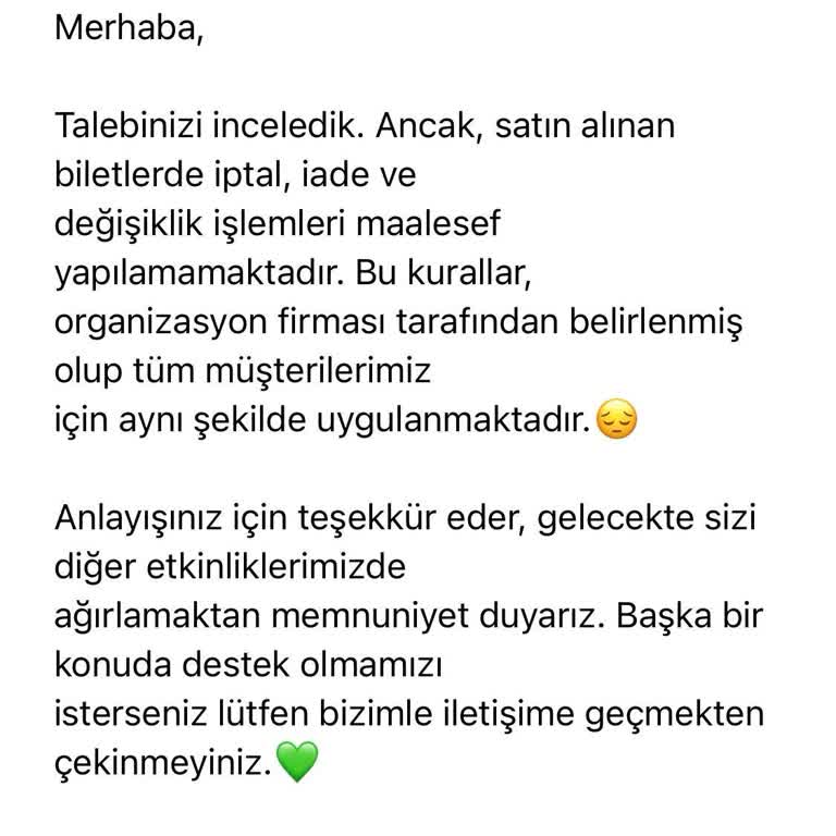 Bubilet.com İade Talebimi Keyfi Olarak Reddediyor