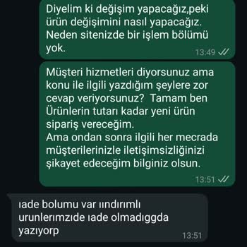 İade Ve Değişim Taleplerim Yanıtsız Kaldı, Müşteri Hizmetleri Yetersiz