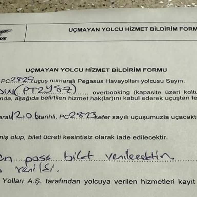 Pegasus, Fazla Bilet Satışı Sonrası Sözlerini Yerine Getirmedi!