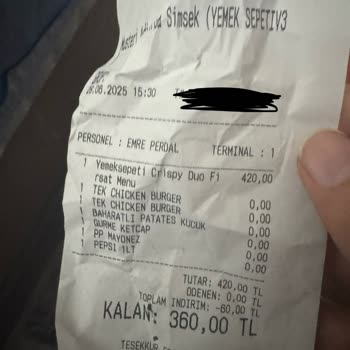 Siparişimde İçecek Eksik Ve Para Üstü Yanlış Verildi