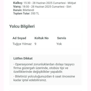 Satın Aldığım Otobüs Seferi Mevcut Değil, Param İade Edilmiyor