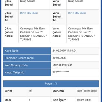 Yanlış Kargo İşlemi Nedeniyle Siparişim Teslim Edilmedi, Mağdur Edildim