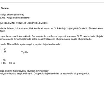 Yanlış Ultrason Raporu Nedeniyle Kalça Gelişim Geriliği Atlandı