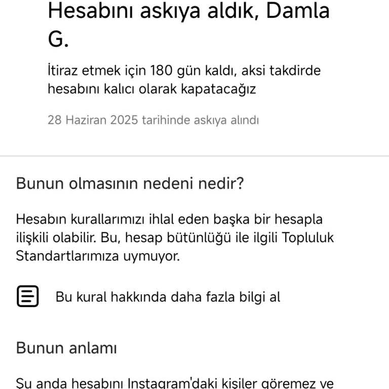 Instagram Hesabımın Haksız Yere Tekrar Tekrar Askıya Alınması