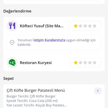 Getirden Sipariş Gecikti Para İadesi Yapılmadı Mağdur Edildim