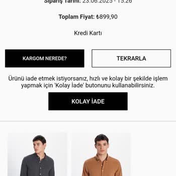 Sipariş Ettiğim Gömlekler Teslim Edilmeden İade Sürecine Alındı