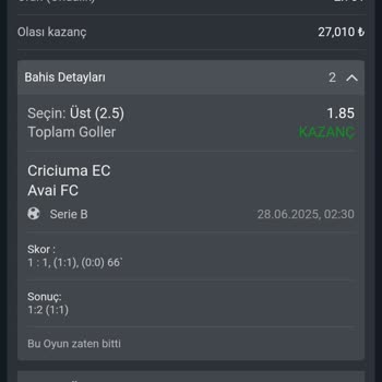 Kazandığım Bahis Yanlış Skorla Kaybettirildi