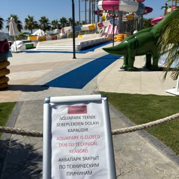 Mövenpick Resort Antalya Tekirova Aqua Parkın Kapalı Olması Tatilimizi Hayal Kırıklığına Dönüştürdü