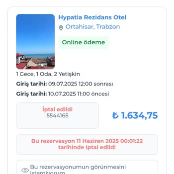 İptal Edilen Rezervasyonun İadesi 20 Gündür Yapılmadı, Müşteri Hizmeti Yok