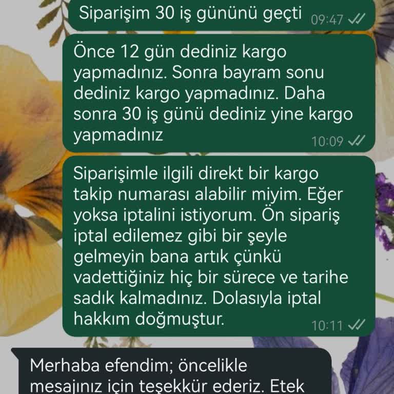 Siparişin Teslim Edilmemesi Ve İptal Talebinin Reddedilmesi Mağduriyet Yaşatıyor