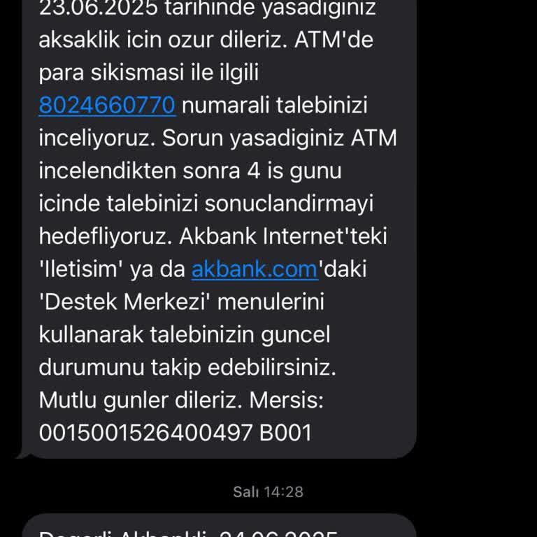 Çalışmayan ATM'de Sıkışan Param Hala Hesabıma Yatmadı