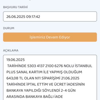 İptal Edilen Siparişin Ücret İadesi Hâlâ Yapılmadı