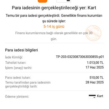 TEMU'da Eksik İade Ve Canlı Destek Sorunu